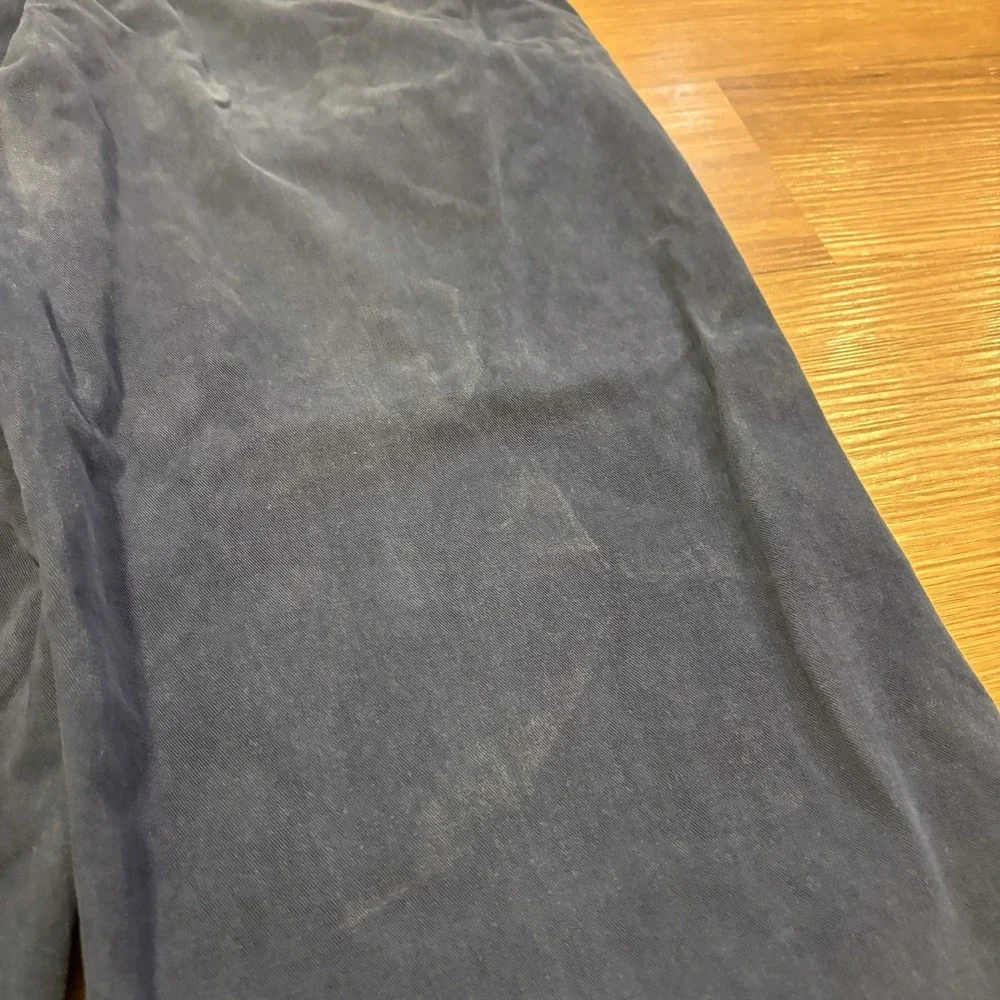 VTG Polo Ralph Lauren Andrew Pants Mens 35x32 Navy Blue Double-Pleated Made USA